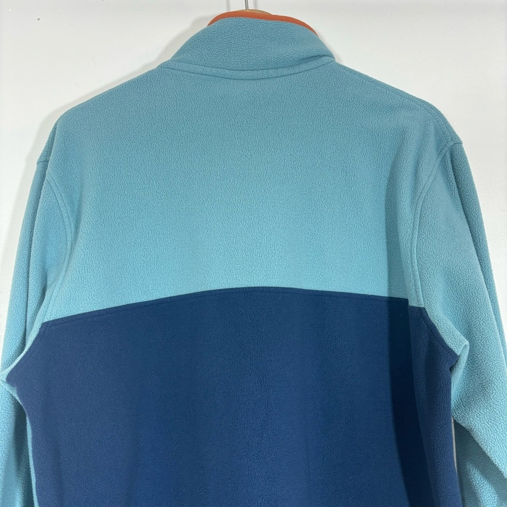 Patagonia Colorblock Fleece Sweatshirt Snap Navy Aqua Sz L - Picture 6 of 14
